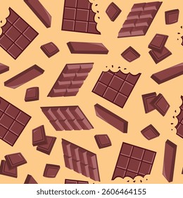 Chocolate Pattern background. dark chocolate bar seamless pattern background. Chocolate Seamless Pattern background.
