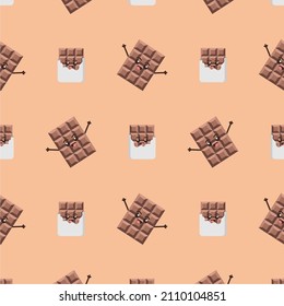 chocolate pattern background simple vector design, playful chocolate background