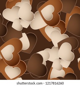 Chocolate pattern with sweetmeat in form heart