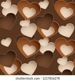 Chocolate pattern with sweetmeat in form heart