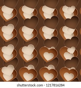 Chocolate pattern with sweetmeat in form heart