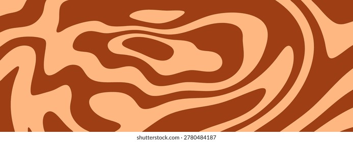 Chocolate and peanut butter abstract background. Creamy caramel texture with flowing candy patterns and delicious dessert hues