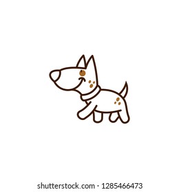 Chocolate Pet Dog Logo Vector
