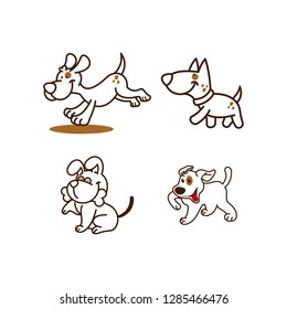 Chocolate Pet Dog Logo Vector