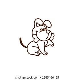 Chocolate Pet Dog Logo Vector