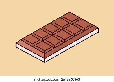 Chocolate pictogram flat symbol opened chocolate - vector illustration. 