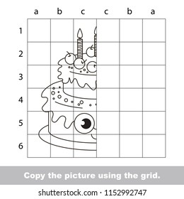 Chocolate pie, the educational game with simple game level. Complete the picture.