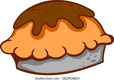 Schokoladenkuchen, Illustration, Vektorgrafik auf weißem Hintergrund