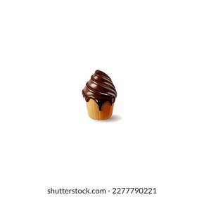 Chocolate pie vector illustration isolated on white background