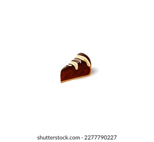 Ilustración vectorial de pastel de chocolate aislada en fondo blanco