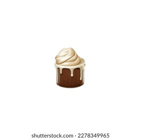 Schokoladenkuchen, Vektorgrafik einzeln auf weißem Hintergrund	