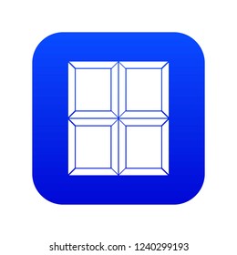 Chocolate piece icon digital blue for any design isolated on white vector illustration