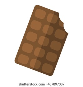 Chocolate piece isolated on white