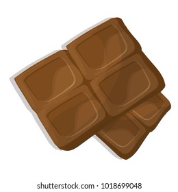 Chocolate pieces, cartoon vector illustration