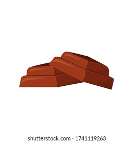 Chocolate pieces cartoon vector illustration. Crumpled cacao sweets flat color object. Dessert. Candy food. Source of magnesium and antioxidants isolated on white background