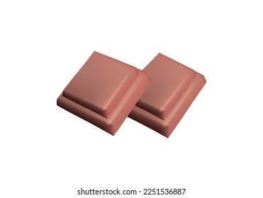 Chocolate. Pieces, shavings, cocoa fruit. 3d realistic vector icon design
