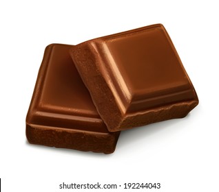 Chocolate pieces, vector illustration