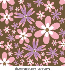Chocolate pink flower seamless