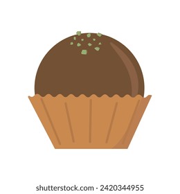 Chocolate with pistachio flakes in a cup