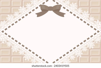 Chocolate plate and lace frame.
White chocolate