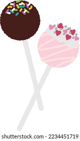 Chocolate pop and cake pops.