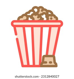 chocolate popcorn food  color icon vector. chocolate popcorn food  sign. isolated symbol illustration