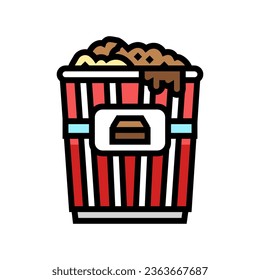 chocolate popcorn food color icon vector. chocolate popcorn food sign. isolated symbol illustration