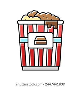 chocolate popcorn food color icon vector. chocolate popcorn food sign. isolated symbol illustration