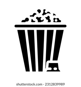 chocolate popcorn food  glyph icon vector. chocolate popcorn food  sign. isolated symbol illustration