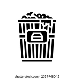 chocolate popcorn food glyph icon vector. chocolate popcorn food sign. isolated symbol illustration