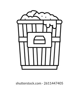 chocolate popcorn food line icon vector. chocolate popcorn food sign. isolated contour symbol black illustration