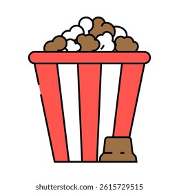 chocolate popcorn food line icon vector. chocolate popcorn food sign. isolated symbol illustration