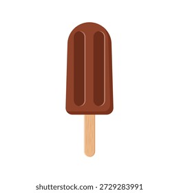 Chocolate Popsicle ilustração vetorial plana isolada no fundo branco limpo