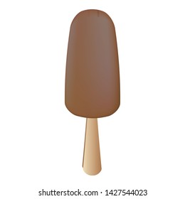 Chocolate popsicle icon. Cartoon of chocolate popsicle vector icon for web design isolated on white background