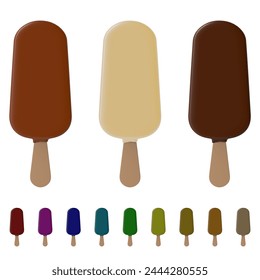 Chocolate popsicle isolated on white background