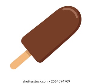 Chocolate popsicle on a stick.