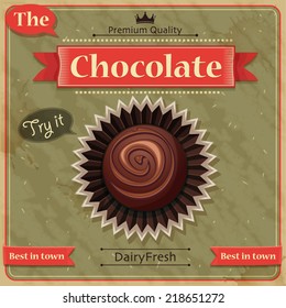 Chocolate poster vintage (vector illustration)