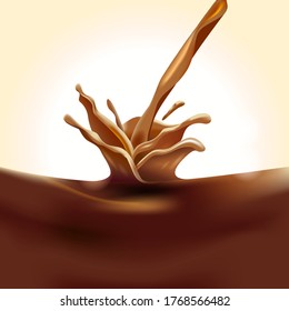 Ilustración de vectores de chocolate y batido de chocolate