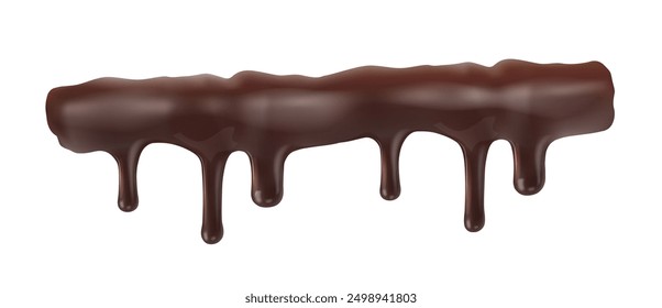 Chocolate pouring on waffles. Vector illustration