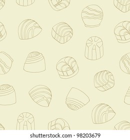 chocolate praline seamless pattern