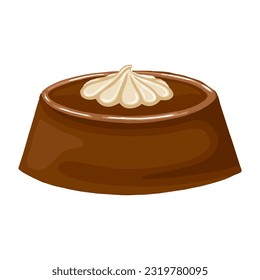 Chocolate pralines. Decorated chocolate. Stuffed white and milk chocolate. Sweets, chocolate candy - illustration, vector drawing