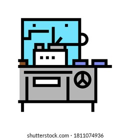 chocolate prepare automatical machine color icon vector. chocolate prepare automatical machine sign. isolated symbol illustration