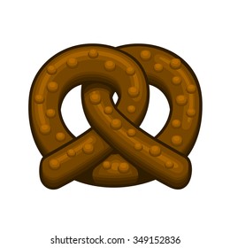 Chocolate Pretzel Icon on the White Background. Vector