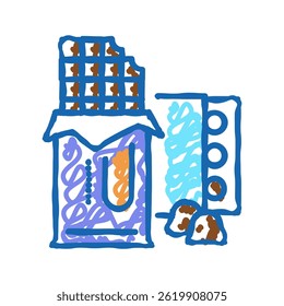 chocolate product doodle icon sketch vector. chocolate product sign. isolated symbol illustration