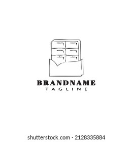 chocolate product logo cartoon design icon template black modern isolated concept illustration