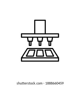 Chocolate Production Equipment In Industrial Factory. Simple Line Vector Icon