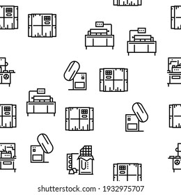 Chocolate Production Vector Seamless Pattern Thin Line Illustration