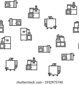 Chocolate Production Vector Seamless Pattern Thin Line Illustration