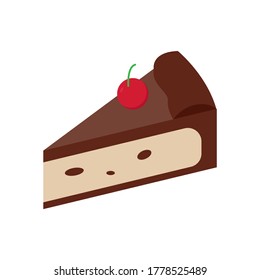 Chocolate Pudding Cake vector flat design icon