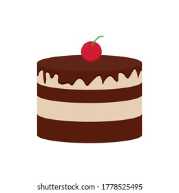 Chocolate Pudding Cake vector flat design icon